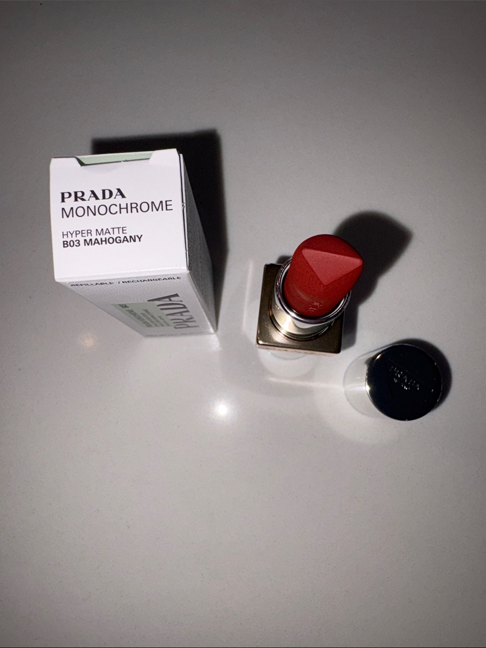 Prada Monochrome Hyper Matte Lipstick in shade B03 Mahogany - Picture 6 of 6